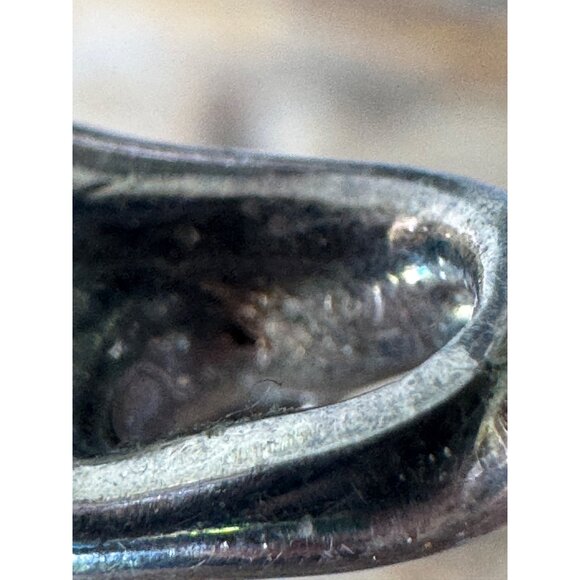 Vintage Sterling Silver & Iridescent Abalone Pendant With Abstract Design 16.38g - Picture 5 of 8